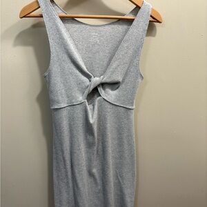 Aerie Gray Ribbed Knotted Sleeveless Dress *Imperfection